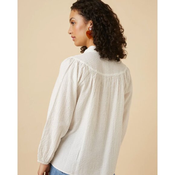 Des Petits Hauts White Swanny Blouse - Size Small - Picture 3 of 10